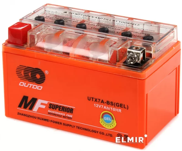 Мото аккумулятор Outdo moto 7Ач 12V UTX7A-BS (GEL)